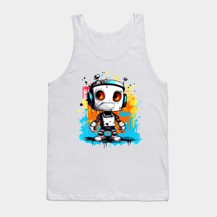 Cute cartoon Robot. Funny cyborg. Tank Top